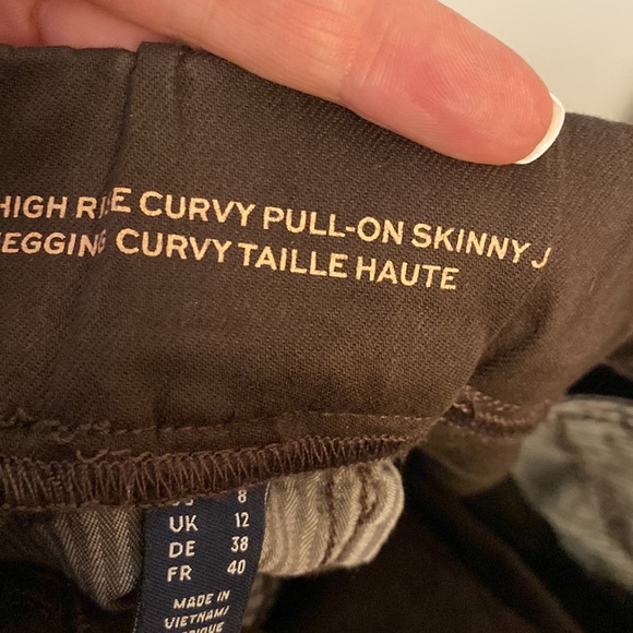 Land’s End brown high rise curvy pull on legging size 8 - Picture 6 of 7